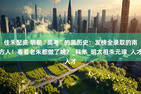 佳禾配资 明朝“高考”的黑历史：发榜全录取的南方人！看看老朱都做了啥？_科举_明太祖朱元璋_人才